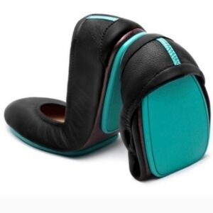 Teiks By Gravielli Foldable Leather Ballet Flats Matte Black Size 9.